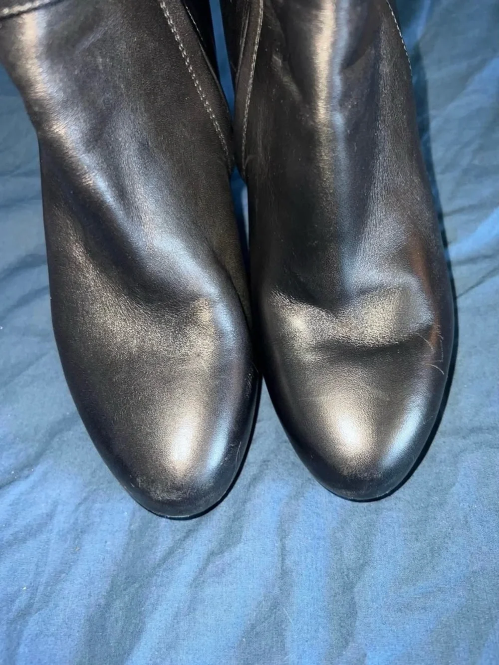 Balenciaga Black Leather Platform Ankle Booties with Gold-Tone Buckle